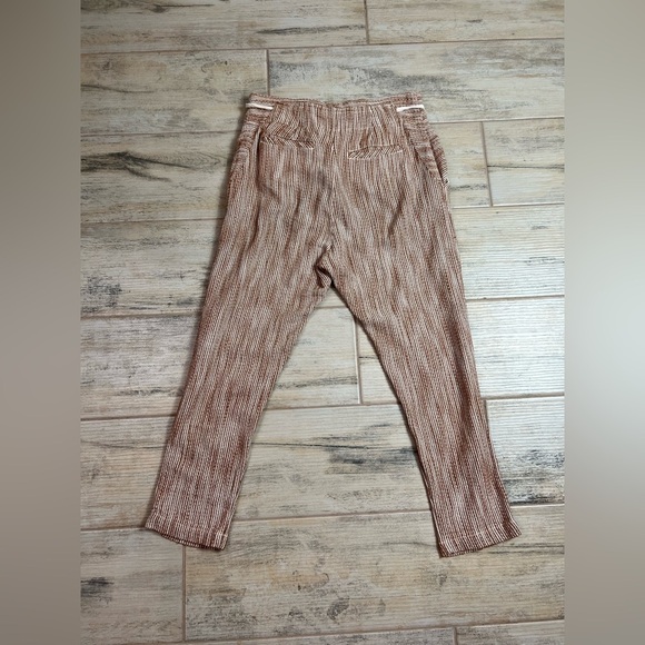 FREE PEOPLE LIGHT AT SUNRISE CROP PANTS SLIM LEG DRAWSTRING HIGH WAIST BOHO SZ 6 - Picture 5 of 6